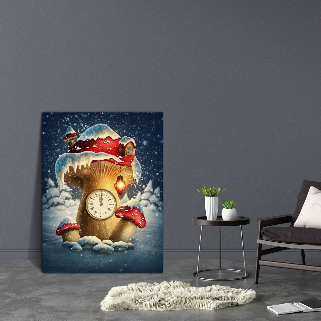 Fantasy Mushroom House Canvas Painting Synthetic Frame-Paintings MDF Framing-AFF_FR-IC 5003877 IC 5003877, Ancient, Fantasy, Historical, Illustrations, Landscapes, Medieval, Nature, Retro, Scenic, Signs, Signs and Symbols, Surrealism, Symbols, Vintage, Wooden, mushroom, house, canvas, painting, synthetic, frame, adventure, clock, dreams, enchanted, fairy, fairytale, forest, fungus, happy, home, illustration, imagination, imagine, landscape, luck, magic, new, year, red, sign, silvester, snow, snowflakes, sto