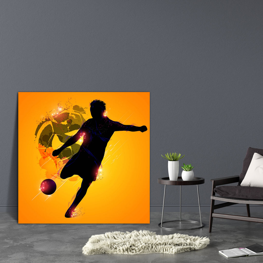 Fantasy Silhouette Soccer Player Canvas Painting Synthetic Frame-Paintings MDF Framing-AFF_FR-IC 5003889 IC 5003889, Art and Paintings, Black and White, Fantasy, Illustrations, Signs, Signs and Symbols, Sports, Symbols, White, silhouette, soccer, player, canvas, painting, synthetic, frame, art, ball, boots, color, colorful, creative, design, drop, energy, field, foot, football, goal, illustration, kick, kicks, run, speed, sport, stadium, success, symbol, team, artzfolio, wall decor for living room, wall fra