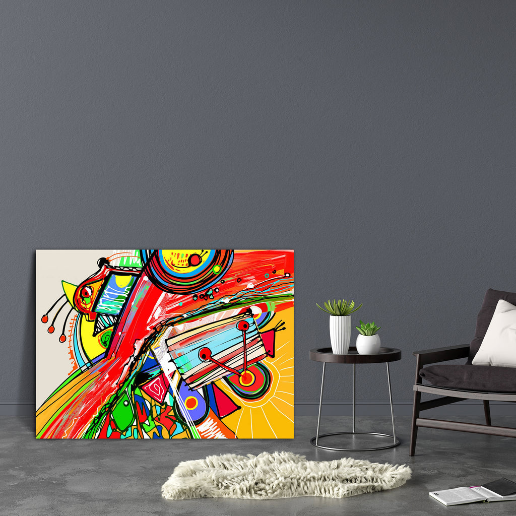Abstract Artwork D174 Canvas Painting Synthetic Frame - Paintings MDF Framing - ArtzFolio.com