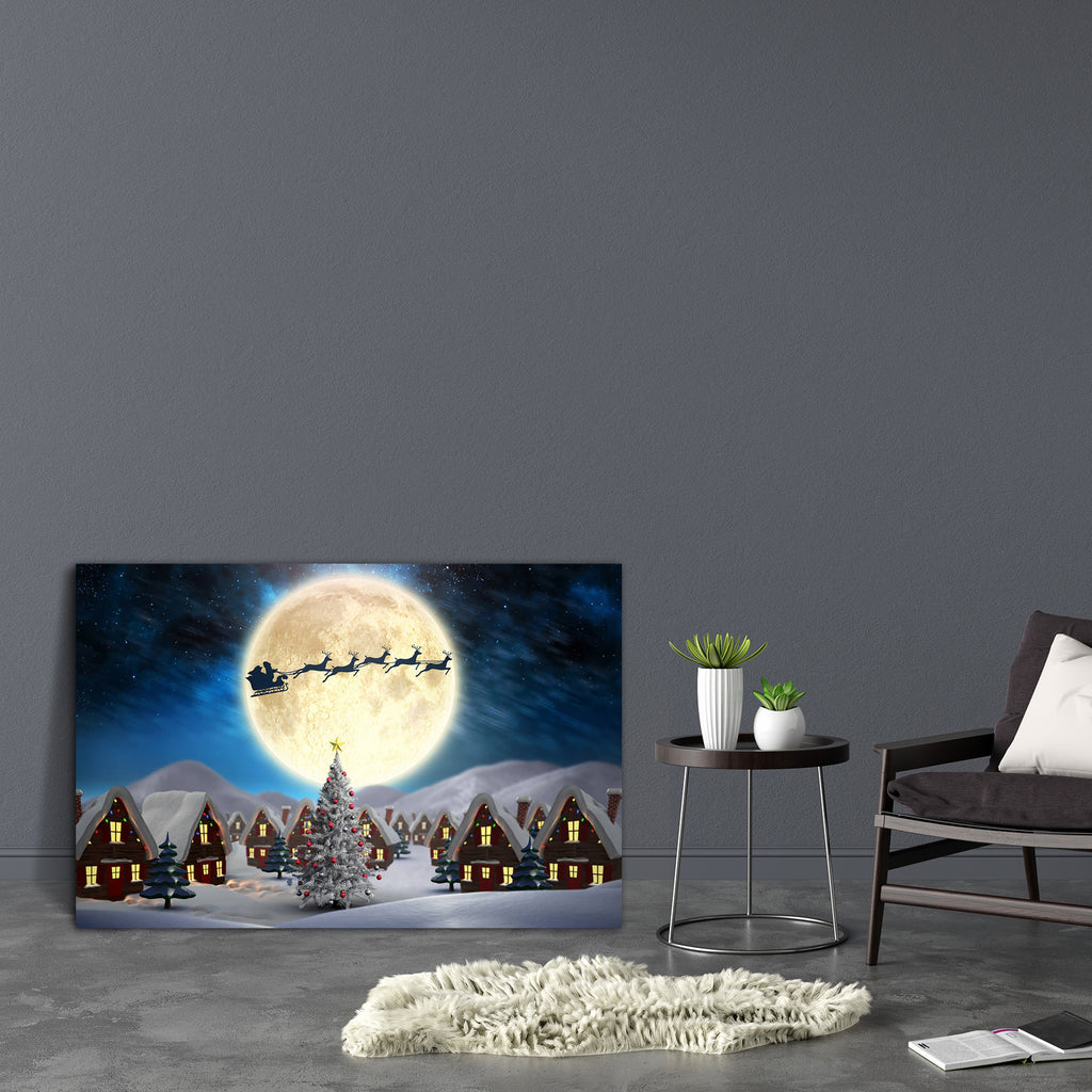 Christmas Village Against Aurora Night Canvas Painting Synthetic Frame-Paintings MDF Framing-AFF_FR-IC 5003913 IC 5003913, Christianity, Digital, Digital Art, Festivals and Occasions, Festive, Graphic, Holidays, Space, Stars, christmas, village, against, aurora, night, canvas, painting, synthetic, frame, santa, sleigh, tree, reindeer, lights, house, magical, blue, time, cold, colourful, computer, generated, cute, dark, decorated, decoration, digitally, festivity, flying, full, moon, home, illuminated, jumpi