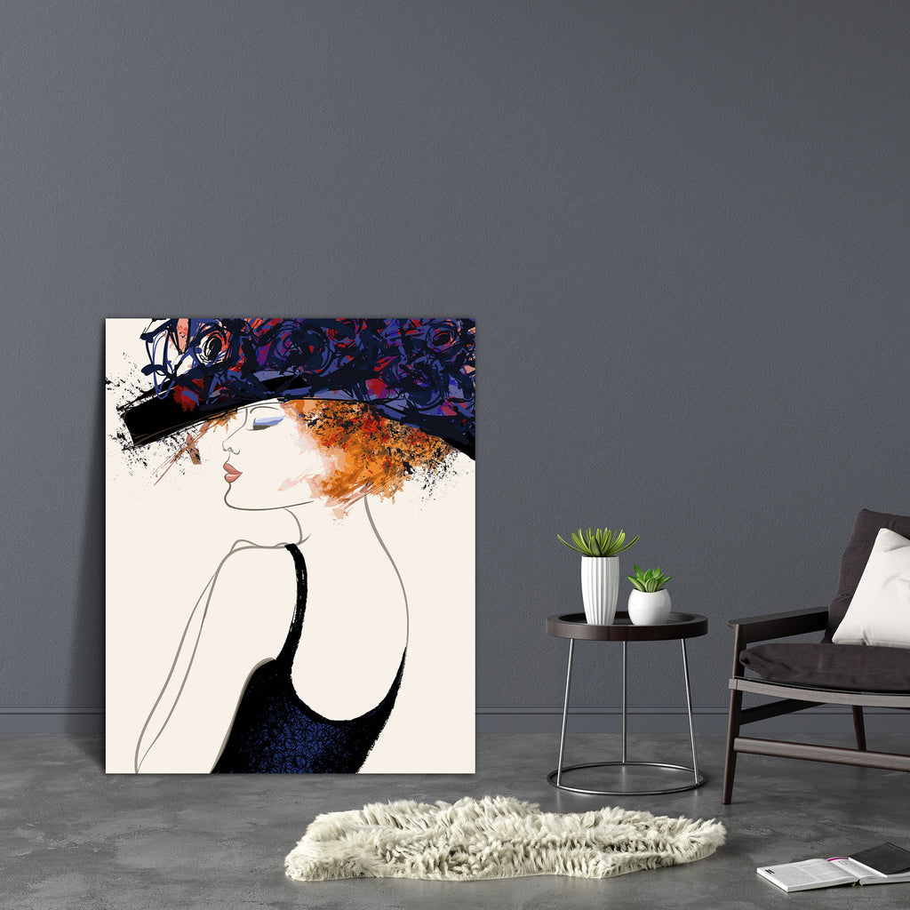 Woman Fashion Model With Hat Canvas Painting Synthetic Frame-Paintings MDF Framing-AFF_FR-IC 5003916 IC 5003916, Adult, Art and Paintings, Botanical, Digital, Digital Art, Drawing, Fashion, Floral, Flowers, Graphic, Illustrations, Individuals, Nature, Paintings, People, Portraits, Retro, Signs, Signs and Symbols, Sketches, woman, model, with, hat, canvas, painting, synthetic, frame, illustration, elegance, elegant, design, artwork, sketch, portrait, art, attractive, beautiful, beauty, cute, female, flower, 
