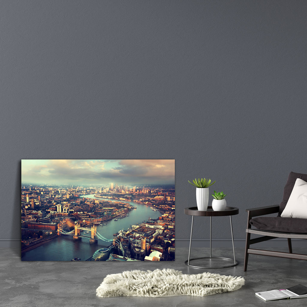 London Aerial View With Tower Bridge, UK Canvas Painting Synthetic Frame-Paintings MDF Framing-AFF_FR-IC 5003921 IC 5003921, Architecture, Automobiles, Boats, Cities, City Views, English, God Ram, Hinduism, Landmarks, Nautical, Panorama, Places, Skylines, Sports, Sunrises, Sunsets, Transportation, Travel, Urban, Vehicles, london, aerial, view, with, tower, bridge, uk, canvas, painting, synthetic, frame, skyline, cityscape, autumn, boat, britain, british, building, capital, city, cloud, england, europe, even