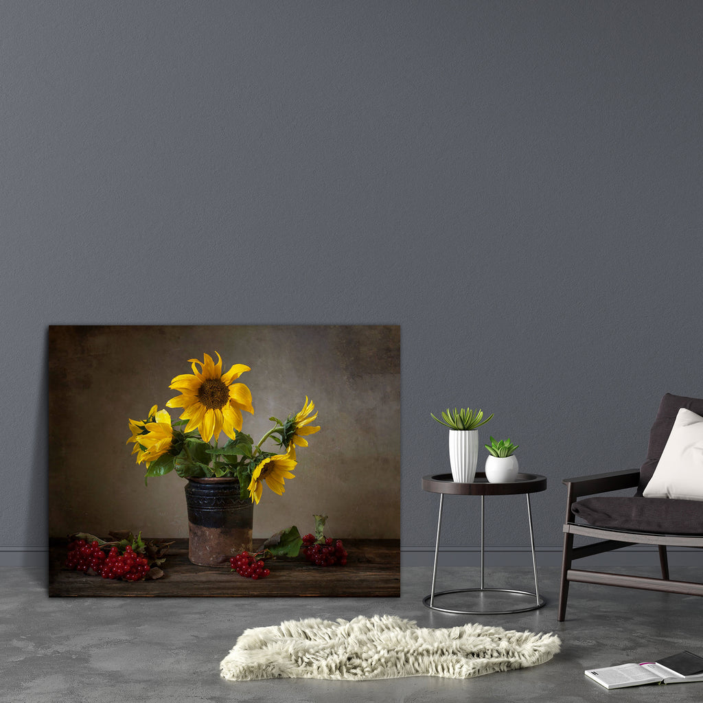 White Sunflowers Canvas Painting Synthetic Frame-Paintings MDF Framing-AFF_FR-IC 5003925 IC 5003925, Black and White, Botanical, Floral, Flowers, Nature, Scenic, Still Life, White, sunflowers, canvas, painting, synthetic, frame, still, life, background, beautiful, beauty, bright, cheerful, color, descriptive, flower, focus, green, head, image, leaf, object, petal, plant, rowan, studio, summer, sun, sunflower, sunlight, vibrant, yellow, artzfolio, wall decor for living room, wall frames for living room, fram