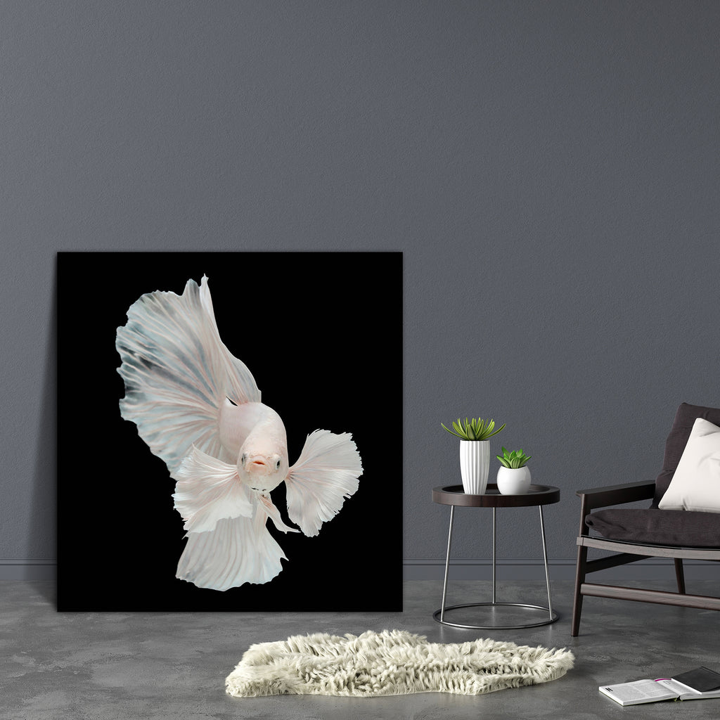 Betta Big Ear Canvas Painting Synthetic Frame-Paintings MDF Framing-AFF_FR-IC 5003926 IC 5003926, Animals, Black, Black and White, Nature, Pets, Scenic, Tropical, White, betta, big, ear, canvas, painting, synthetic, frame, action, aggressive, animal, aquarium, aquatic, background, beautiful, beauty, biology, blue, color, domestic, dress, fighting, fish, flame, isolated, luxury, pet, siamese, tail, artzfolio, wall decor for living room, wall frames for living room, frames for living room, wall art, canvas pa