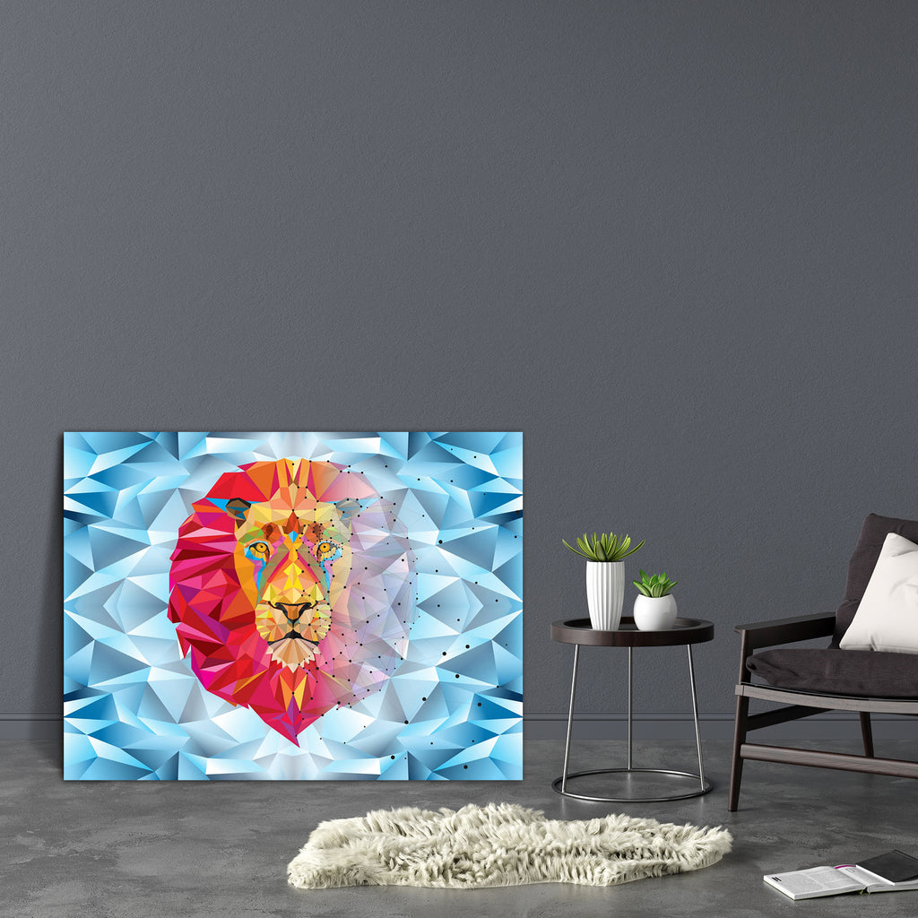 Lion Portrait D1 Canvas Painting Synthetic Frame-Paintings MDF Framing-AFF_FR-IC 5003932 IC 5003932, African, Animals, Digital, Digital Art, Dots, Education, Geometric, Geometric Abstraction, Graphic, Icons, Illustrations, Nature, Patterns, Scenic, Schools, Signs, Signs and Symbols, Sports, Symbols, Universities, lion, portrait, d1, canvas, painting, synthetic, frame, africa, animal, background, cat, color, colorful, design, dimond, dot, face, head, high, icon, illustration, isolated, king, line, lions, log