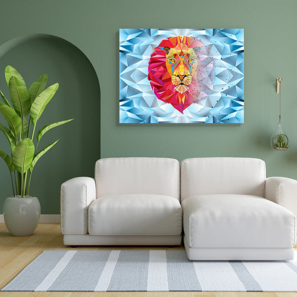 Lion Portrait D1 Canvas Painting Synthetic Frame-Paintings MDF Framing-AFF_FR-IC 5003932 IC 5003932, African, Animals, Digital, Digital Art, Dots, Education, Geometric, Geometric Abstraction, Graphic, Icons, Illustrations, Nature, Patterns, Scenic, Schools, Signs, Signs and Symbols, Sports, Symbols, Universities, lion, portrait, d1, canvas, painting, for, bedroom, living, room, engineered, wood, frame, africa, animal, background, cat, color, colorful, design, dimond, dot, face, head, high, icon, illustratio