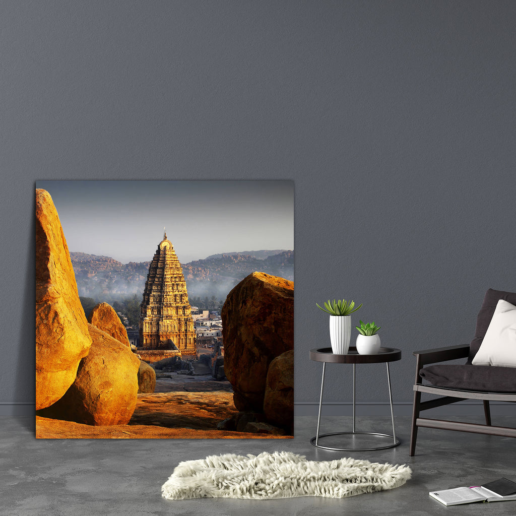 Hampi At Sunset India Canvas Painting Synthetic Frame-Paintings MDF Framing-AFF_FR-IC 5003938 IC 5003938, Ancient, Architecture, Asian, Automobiles, Hinduism, Historical, Indian, Landscapes, Marble and Stone, Medieval, Religion, Religious, Scenic, Sunsets, Transportation, Travel, Tropical, Vehicles, Vintage, hampi, at, sunset, india, canvas, painting, synthetic, frame, asia, desert, evening, fog, heritage, hindu, history, karnataka, landscape, mist, monument, palm, tree, pilgrimage, rock, ruin, sacred, sanc
