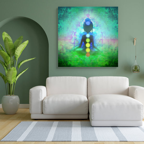 Yoga Lotus Pose D9 Canvas Painting Synthetic Frame-Paintings MDF Framing-AFF_FR-IC 5003941 IC 5003941, Buddhism, Digital, Digital Art, God Buddha, Graphic, Health, Illustrations, Indian, Nature, People, Religion, Religious, Scenic, Spiritual, Sports, Sunsets, yoga, lotus, pose, d9, canvas, painting, for, bedroom, living, room, engineered, wood, frame, aura, beauty, body, breath, buddha, ease, energy, exercise, female, fit, girl, grass, gym, hand, healing, illustration, india, mat, meditation, mystic, peace,