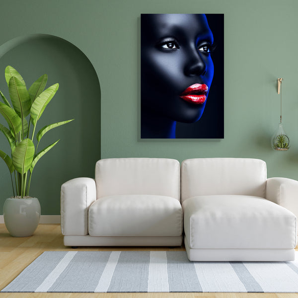 Woman With Red Lips D1 Canvas Painting Synthetic Frame-Paintings MDF Framing-AFF_FR-IC 5003944 IC 5003944, Adult, Art and Paintings, Black, Black and White, Fashion, Health, Individuals, People, Portraits, woman, with, red, lips, d1, canvas, painting, for, bedroom, living, room, engineered, wood, frame, beautiful, beauty, blue, bodyart, contemporary, cool, face, facial, female, glamour, head, human, light, model, paint, person, portrait, skin, studio, style, artzfolio, wall decor for living room, wall frame
