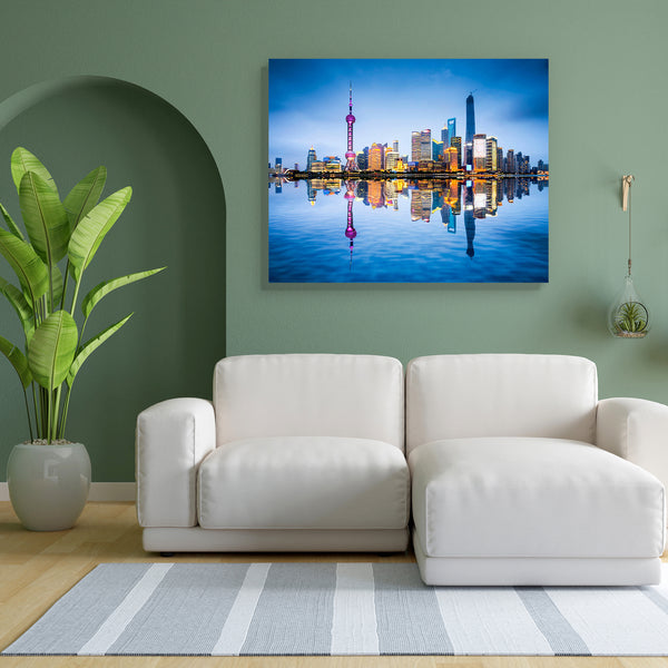 Shanghai City Skyline Of Pudong District, China D1 Canvas Painting Synthetic Frame-Paintings MDF Framing-AFF_FR-IC 5003950 IC 5003950, Architecture, Asian, Automobiles, Business, Chinese, Cities, City Views, Landmarks, Modern Art, Places, Skylines, Sunsets, Transportation, Travel, Vehicles, shanghai, city, skyline, of, pudong, district, china, d1, canvas, painting, for, bedroom, living, room, engineered, wood, frame, asia, attraction, buildings, cbd, central, cityscape, destination, downtown, dusk, evening,