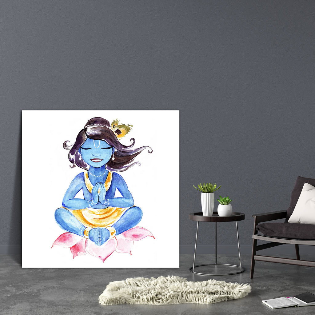 Indian God Krishna Canvas Painting Synthetic Frame-Paintings MDF Framing-AFF_FR-IC 5003974 IC 5003974, Art and Paintings, Asian, Black and White, Botanical, Culture, Decorative, Digital, Digital Art, Drawing, Ethnic, Festivals, Festivals and Occasions, Festive, Floral, Flowers, God Krishna, God Vishnu, Graphic, Hinduism, Illustrations, Indian, Nature, Patterns, Religion, Religious, Signs, Signs and Symbols, Traditional, Tribal, Watercolour, White, World Culture, god, krishna, canvas, painting, synthetic, fr