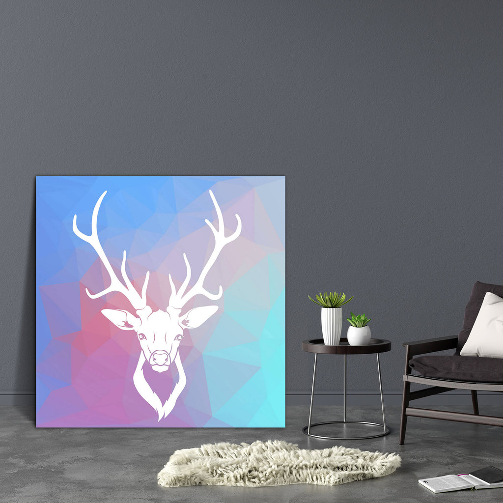 Deer Head D2 Canvas Painting Synthetic Frame-Paintings MDF Framing-AFF_FR-IC 5004004 IC 5004004, Ancient, Animals, Art and Paintings, Digital, Digital Art, Drawing, Graphic, Hipster, Historical, Icons, Illustrations, Individuals, Medieval, Nature, Patterns, Portraits, Scenic, Signs, Signs and Symbols, Symbols, Triangles, Vintage, Wildlife, deer, head, d2, canvas, painting, synthetic, frame, animal, antlers, art, artwork, background, beautiful, brown, contour, decoration, design, draw, elegant, element, embl