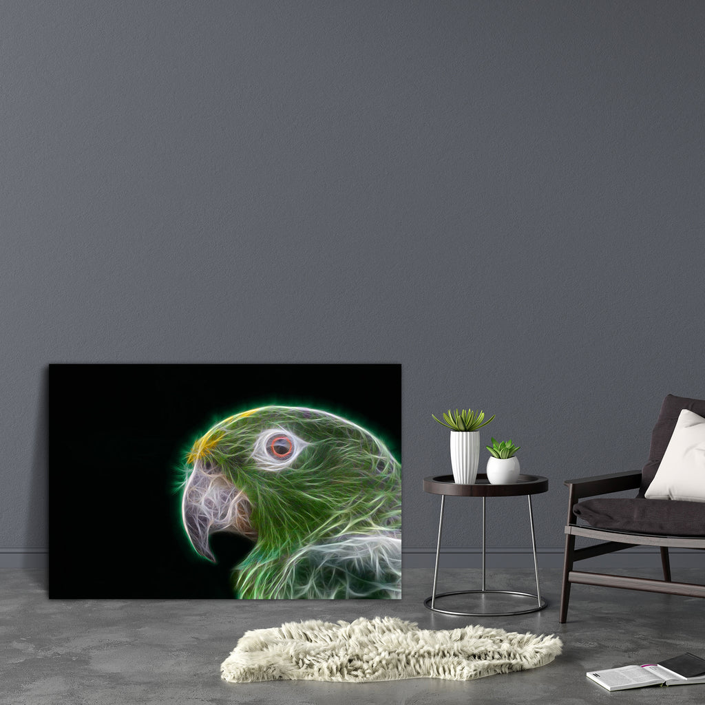 Green Parrot Canvas Painting Synthetic Frame-Paintings MDF Framing-AFF_FR-IC 5004006 IC 5004006, Art and Paintings, Birds, Nature, Scenic, green, parrot, canvas, painting, synthetic, frame, bird, fractal, art, picture, artzfolio, wall decor for living room, wall frames for living room, frames for living room, wall art, canvas painting, wall frame, scenery, panting, paintings for living room, framed wall art, wall painting, scenery painting, framed wall painting, scenery for wall with frames, wall art for li