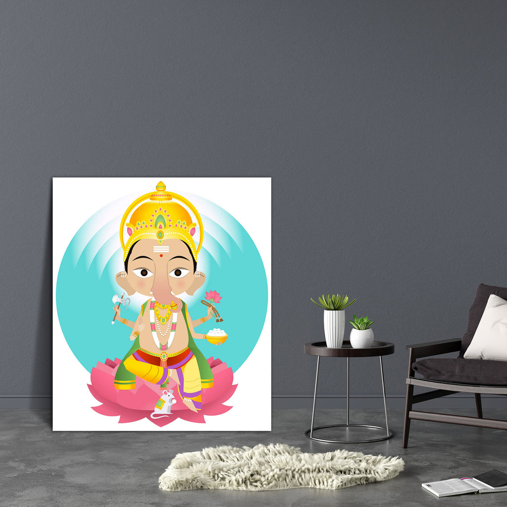 Lord Ganesh D3 Canvas Painting Synthetic Frame-Paintings MDF Framing-AFF_FR-IC 5004011 IC 5004011, Animals, Art and Paintings, Buddhism, Culture, Ethnic, God Ganesh, Hinduism, Indian, Nature, Paintings, Religion, Religious, Scenic, Science Fiction, Space, Spiritual, Traditional, Tribal, World Culture, lord, ganesh, d3, canvas, painting, synthetic, frame, animal, beginnings, child, concepts, and, ideas, crown, deep, destroyer, deva, devotee, elephant, energy, eternity, expertise, ganesha, god, hindu, idyllic
