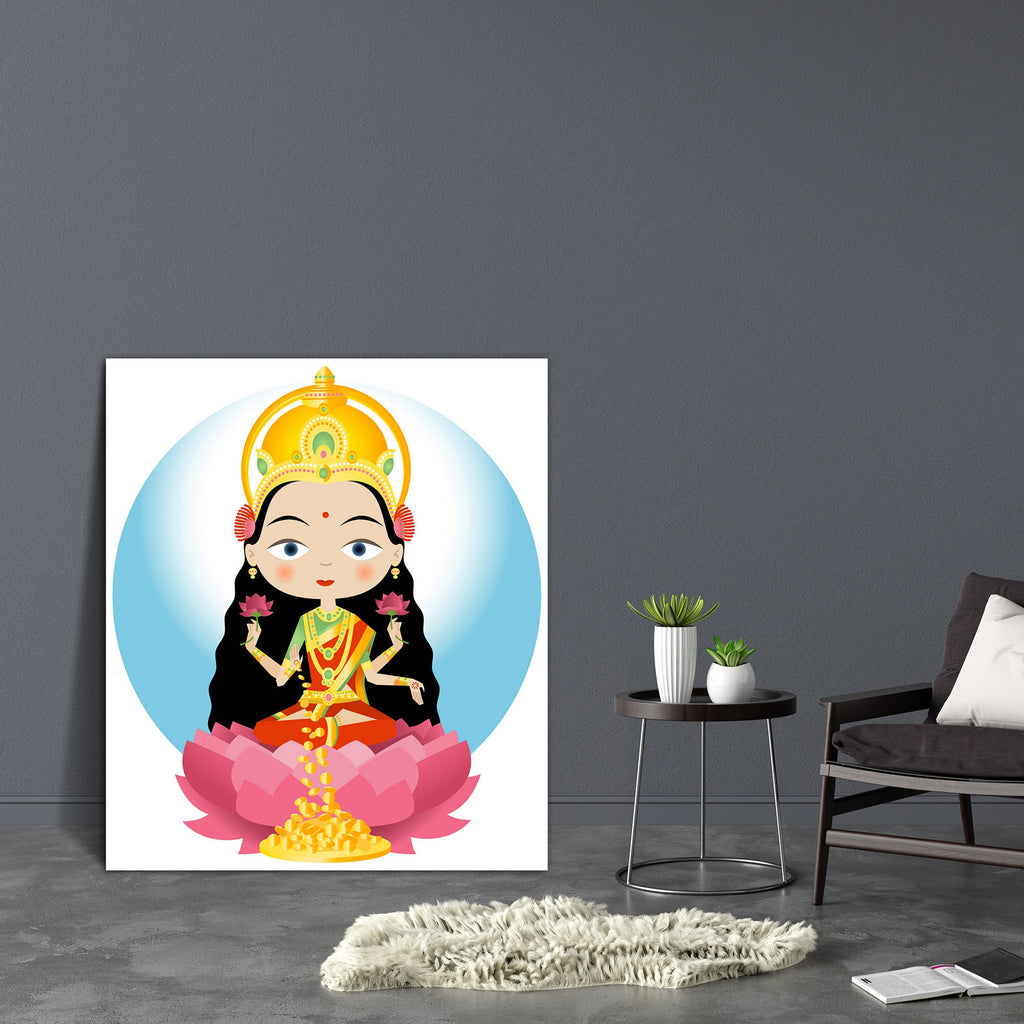 Hindu Goddess Lakshmi D1 Canvas Painting Synthetic Frame-Paintings MDF Framing-AFF_FR-IC 5004014 IC 5004014, Art and Paintings, Buddhism, Coins, Culture, Dance, Ethnic, Hinduism, Music and Dance, Nature, Paintings, Religion, Religious, Scenic, Space, Spiritual, Traditional, Tribal, World Culture, hindu, goddess, lakshmi, d1, canvas, painting, synthetic, frame, abundance, beauty, coin, concepts, and, ideas, courage, crown, devotee, elegance, energy, eternity, expertise, fortune, telling, giving, god, gold, g