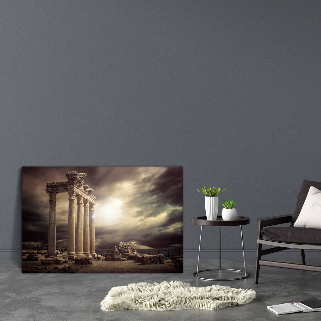 Apollon Temple Ruins Antalya Turkey Canvas Painting Synthetic Frame-Paintings MDF Framing-AFF_FR-IC 5004015 IC 5004015, Ancient, Architecture, Automobiles, Cities, City Views, Culture, Ethnic, Greek, Historical, Landmarks, Landscapes, Marble and Stone, Medieval, Places, Religion, Religious, Scenic, Traditional, Transportation, Travel, Tribal, Turkish, Vehicles, Vintage, World Culture, apollon, temple, ruins, antalya, turkey, canvas, painting, synthetic, frame, mythology, columns, god, ruin, pillars, roman, 