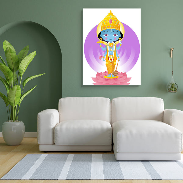 Hindu God Vishnu D1 Canvas Painting Synthetic Frame-Paintings MDF Framing-AFF_FR-IC 5004016 IC 5004016, Animated Cartoons, Art and Paintings, Buddhism, Caricature, Cartoons, Culture, Ethnic, God Vishnu, Hinduism, Illustrations, Indian, Nature, Paintings, Religion, Religious, Scenic, Space, Spiritual, Traditional, Tribal, World Culture, hindu, god, vishnu, d1, canvas, painting, for, bedroom, living, room, engineered, wood, frame, authority, blue, concepts, and, ideas, creativity, crown, destroyer, deva, devo