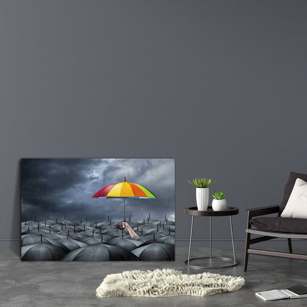 Standing Out Aloud D1 Canvas Painting Synthetic Frame-Paintings MDF Framing-AFF_FR-IC 5004018 IC 5004018, Black, Black and White, Business, Love, Romance, Seasons, standing, out, aloud, d1, canvas, painting, synthetic, frame, rainbow, idea, umbrella, vision, ideas, stand, solution, visionary, rain, solutions, crowd, april, arm, autumn, blind, date, clouds, colorful, concept, creative, creativity, dark, difference, equal, rights, freedom, hand, invention, leader, leadership, mainstream, many, monopoly, peace