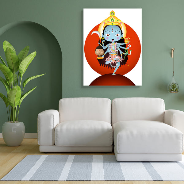 Hindu Goddess Kali Canvas Painting Synthetic Frame-Paintings MDF Framing-AFF_FR-IC 5004029 IC 5004029, Art and Paintings, Black, Black and White, Buddhism, Culture, Ethnic, God Shiv, Goddess Kaali, Hinduism, Nature, Paintings, Religion, Religious, Scenic, Space, Spiritual, Traditional, Tribal, World Culture, hindu, goddess, kali, canvas, painting, for, bedroom, living, room, engineered, wood, frame, blue, ceremonial, makeup, concepts, and, ideas, crown, dagger, death, deva, devotee, energy, eternity, god, h