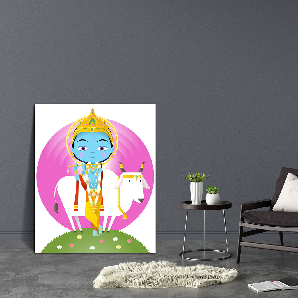 Hindu God Krishna D1 Canvas Painting Synthetic Frame-Paintings MDF Framing-AFF_FR-IC 5004030 IC 5004030, Animated Cartoons, Art and Paintings, Buddhism, Caricature, Cartoons, Culture, Ethnic, God Krishna, God Vishnu, Hinduism, Illustrations, Love, Nature, Paintings, Religion, Religious, Romance, Scenic, Space, Spiritual, Traditional, Tribal, World Culture, hindu, god, krishna, d1, canvas, painting, synthetic, frame, beautiful, blue, child, concepts, and, ideas, cow, crown, deva, devotee, energy, eternity, g