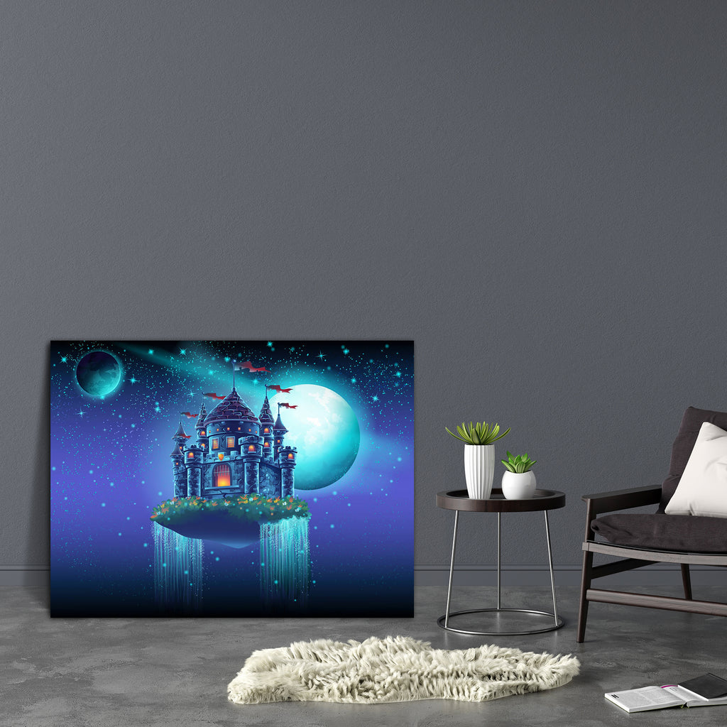 Flying Castle Space With Waterfalls Canvas Painting Synthetic Frame-Paintings MDF Framing-AFF_FR-IC 5004035 IC 5004035, Ancient, Animated Cartoons, Architecture, Astronomy, Automobiles, Black and White, Caricature, Cartoons, Cosmology, Drawing, Fantasy, French, Illustrations, Landscapes, Marble and Stone, Medieval, Modern Art, Scenic, Signs, Signs and Symbols, Space, Stars, Transportation, Travel, Vehicles, Vintage, White, flying, castle, with, waterfalls, canvas, painting, synthetic, frame, waterfall, cart