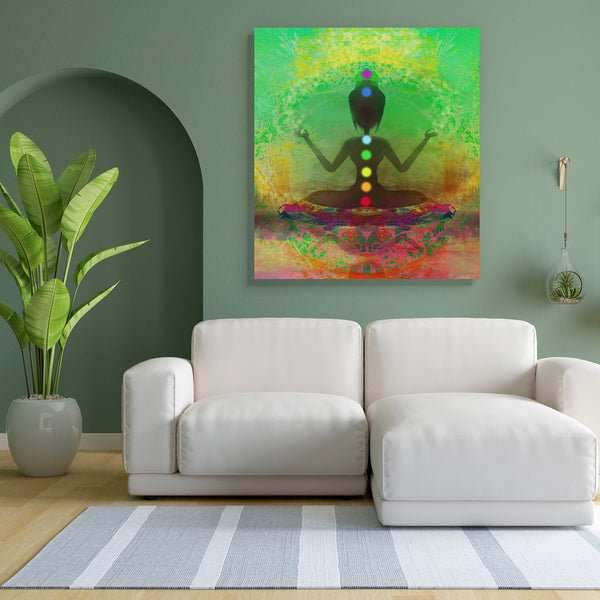 Yoga Lotus Pose D10 Canvas Painting Synthetic Frame-Paintings MDF Framing-AFF_FR-IC 5004037 IC 5004037, Buddhism, Digital, Digital Art, God Buddha, Graphic, Health, Illustrations, Indian, Nature, People, Religion, Religious, Scenic, Spiritual, Sports, Sunsets, yoga, lotus, pose, d10, canvas, painting, for, bedroom, living, room, engineered, wood, frame, aura, beauty, body, breath, buddha, ease, energy, exercise, female, fit, girl, grass, gym, hand, healing, illustration, india, mat, meditation, mystic, peac