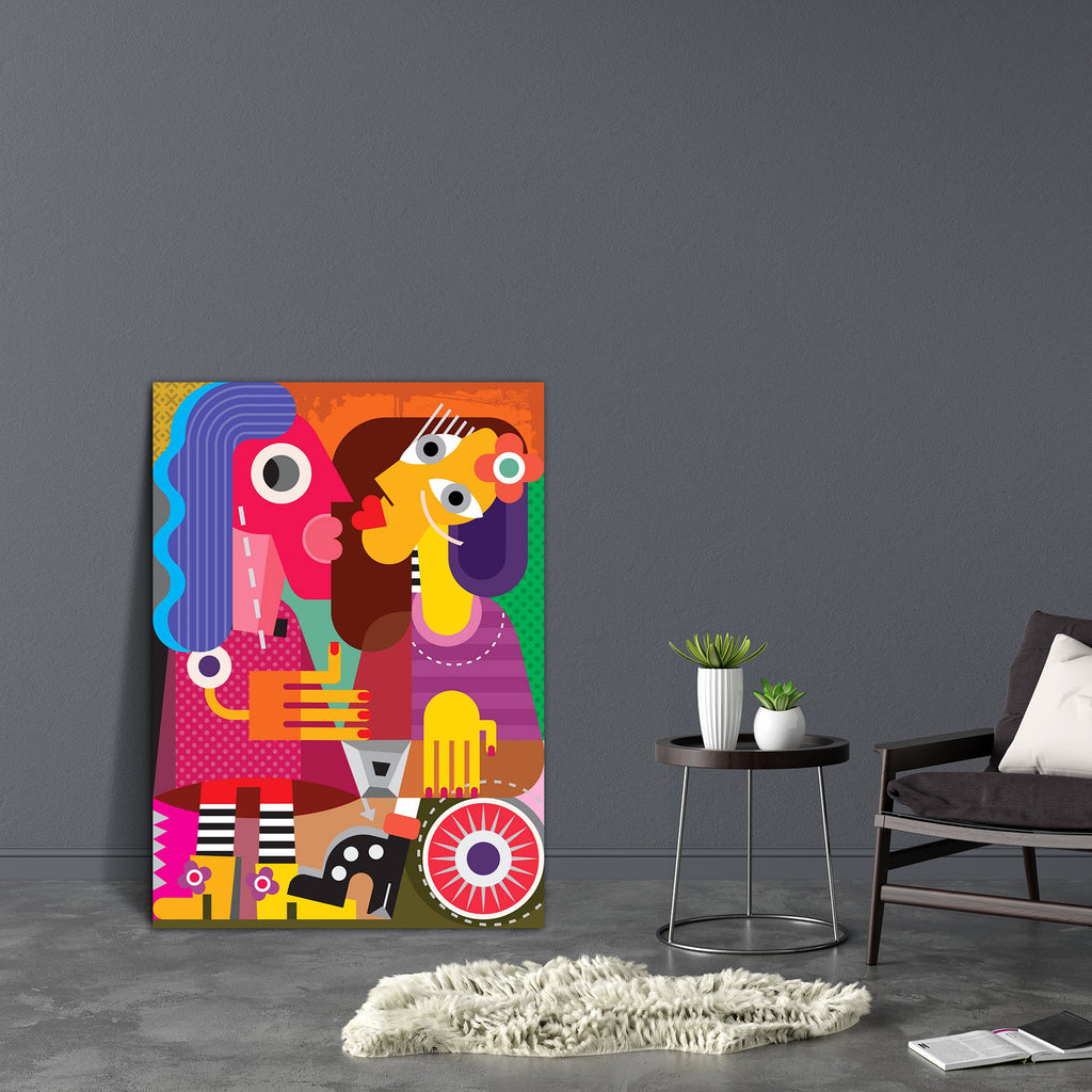 Portrait Of Two Women D2 Canvas Painting Synthetic Frame-Paintings MDF Framing-AFF_FR-IC 5004049 IC 5004049, Abstract Expressionism, Abstracts, Art and Paintings, Botanical, Cubism, Fine Art Reprint, Floral, Flowers, Illustrations, Individuals, Love, Nature, Old Masters, Portraits, Romance, Semi Abstract, portrait, of, two, women, d2, canvas, painting, synthetic, frame, abstract, art, boyfriend, couple, dress, face, female, fine, flower, girl, girlfriend, grunge, hair, hand, kiss, lover, man, picasso, relat