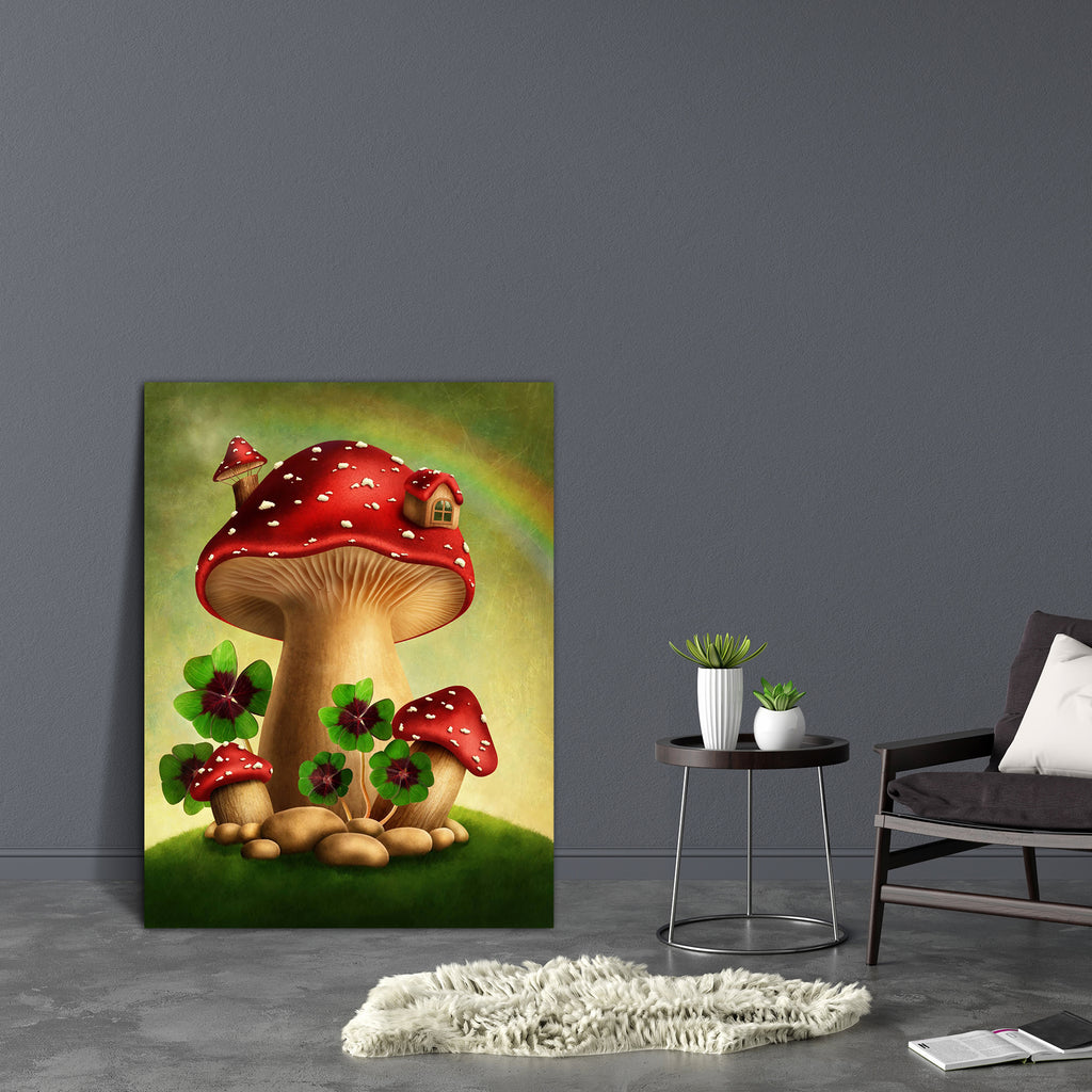 Magic Mushrooms Canvas Painting Synthetic Frame-Paintings MDF Framing-AFF_FR-IC 5004072 IC 5004072, Fantasy, Illustrations, Landscapes, Nature, Scenic, Signs, Signs and Symbols, Surrealism, Symbols, magic, mushrooms, canvas, painting, synthetic, frame, adventure, clover, colorful, cottage, dreams, enchanted, fairy, fairytale, fungus, green, happy, home, house, illustration, imagination, imagine, landscape, luck, lucky, mushroom, new, year, rainbow, red, sign, silvester, story, surreal, symbol, tale, toadsto