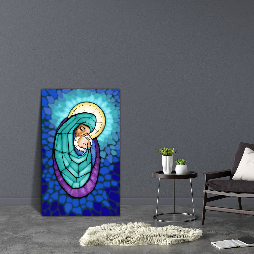 Madonna With Infant Jesus In Her Arm Canvas Painting Synthetic Frame-Paintings MDF Framing-AFF_FR-IC 5004073 IC 5004073, Art and Paintings, Baby, Children, Christianity, Holidays, Illustrations, Jesus, Kids, Religion, Religious, Signs and Symbols, Spiritual, Symbols, madonna, with, infant, in, her, arm, canvas, painting, synthetic, frame, nativity, christmas, scene, birth, christ, of, spirituality, christian, belief, chapel, art, card, day, eve, church, interior, window, colored, glass, faith, gospel, halo,