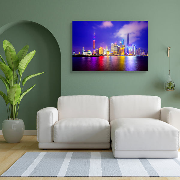 Shanghai City Skyline Of Pudong District, China D2 Canvas Painting Synthetic Frame-Paintings MDF Framing-AFF_FR-IC 5004082 IC 5004082, Architecture, Asian, Automobiles, Business, Chinese, Cities, City Views, Landmarks, Modern Art, Places, Skylines, Sunsets, Transportation, Travel, Vehicles, shanghai, city, skyline, of, pudong, district, china, d2, canvas, painting, for, bedroom, living, room, engineered, wood, frame, asia, attraction, buildings, cbd, central, cityscape, destination, downtown, dusk, evening,