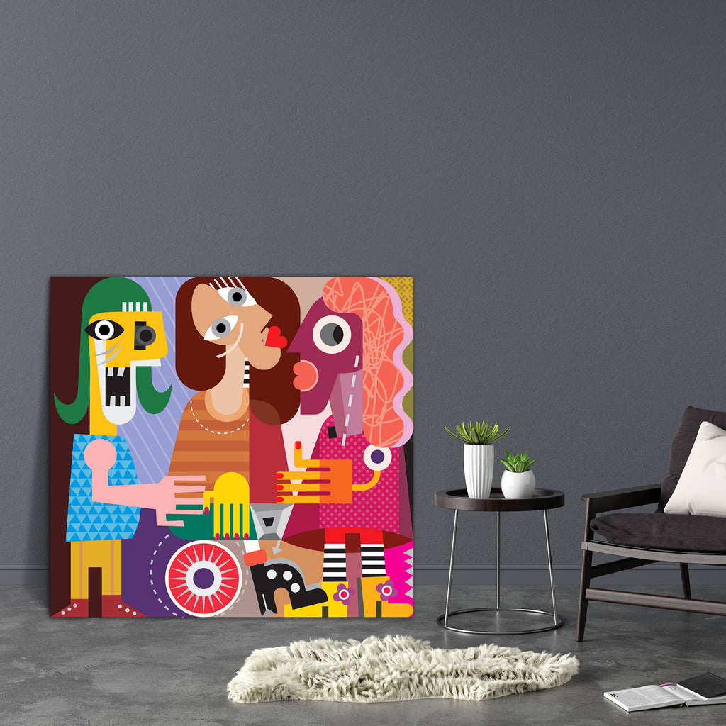 Three Women Canvas Painting Synthetic Frame-Paintings MDF Framing-AFF_FR-IC 5004094 IC 5004094, Abstract Expressionism, Abstracts, Art and Paintings, Family, Fine Art Reprint, Friends, Illustrations, Modern Art, Old Masters, People, Retro, Semi Abstract, three, women, canvas, painting, synthetic, frame, abstract, art, aggressive, anger, angry, conflict, divorce, emotion, eye, face, fine, friendship, go, away, green, hair, hand, head, human, illustration, meeting, modern, person, picasso, picture, quarrel, r