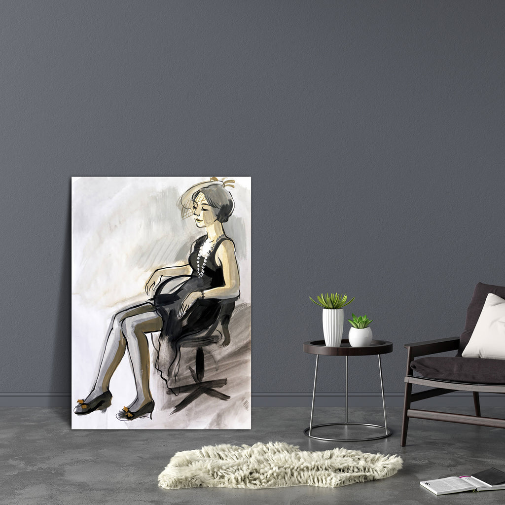 Female Figure D3 Canvas Painting Synthetic Frame-Paintings MDF Framing-AFF_FR-IC 5004098 IC 5004098, Adult, Art and Paintings, Black, Black and White, Digital, Digital Art, Drawing, Fashion, Gouache, Graphic, Hand Drawn, Illustrations, Individuals, Modern Art, Portraits, Signs, Signs and Symbols, Sketches, female, figure, d3, canvas, painting, synthetic, frame, action, active, art, artist, attractive, beautiful, beauty, clothes, clothing, creativity, design, dress, elegant, fashionable, feminine, girl, glam