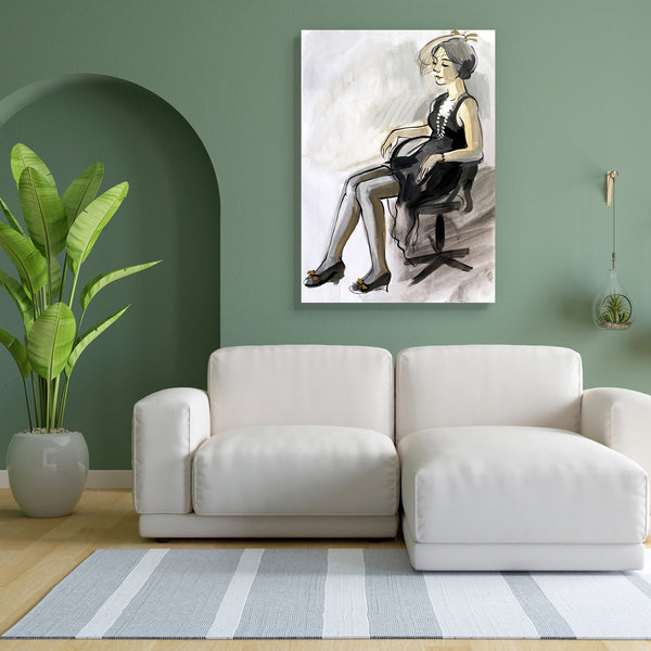 Female Figure D3 Canvas Painting Synthetic Frame-Paintings MDF Framing-AFF_FR-IC 5004098 IC 5004098, Adult, Art and Paintings, Black, Black and White, Digital, Digital Art, Drawing, Fashion, Gouache, Graphic, Hand Drawn, Illustrations, Individuals, Modern Art, Portraits, Signs, Signs and Symbols, Sketches, female, figure, d3, canvas, painting, for, bedroom, living, room, engineered, wood, frame, action, active, art, artist, attractive, beautiful, beauty, clothes, clothing, creativity, design, dress, elegant