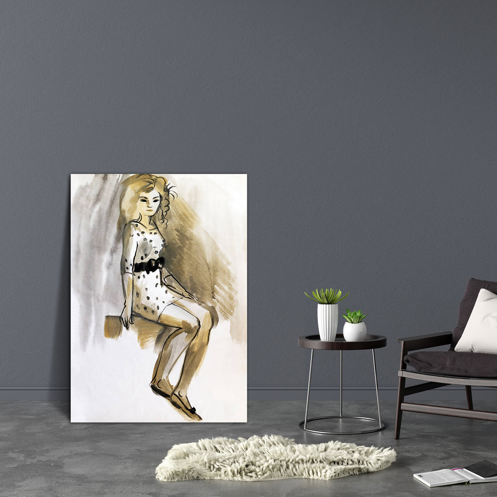 Female Figure D5 Canvas Painting Synthetic Frame-Paintings MDF Framing-AFF_FR-IC 5004102 IC 5004102, Adult, Art and Paintings, Black, Black and White, Digital, Digital Art, Drawing, Fashion, Gouache, Graphic, Hand Drawn, Illustrations, Individuals, Modern Art, Portraits, Signs, Signs and Symbols, Sketches, female, figure, d5, canvas, painting, synthetic, frame, action, active, art, artist, attractive, beautiful, beauty, clothes, clothing, creativity, design, dress, elegant, fashionable, feminine, girl, glam
