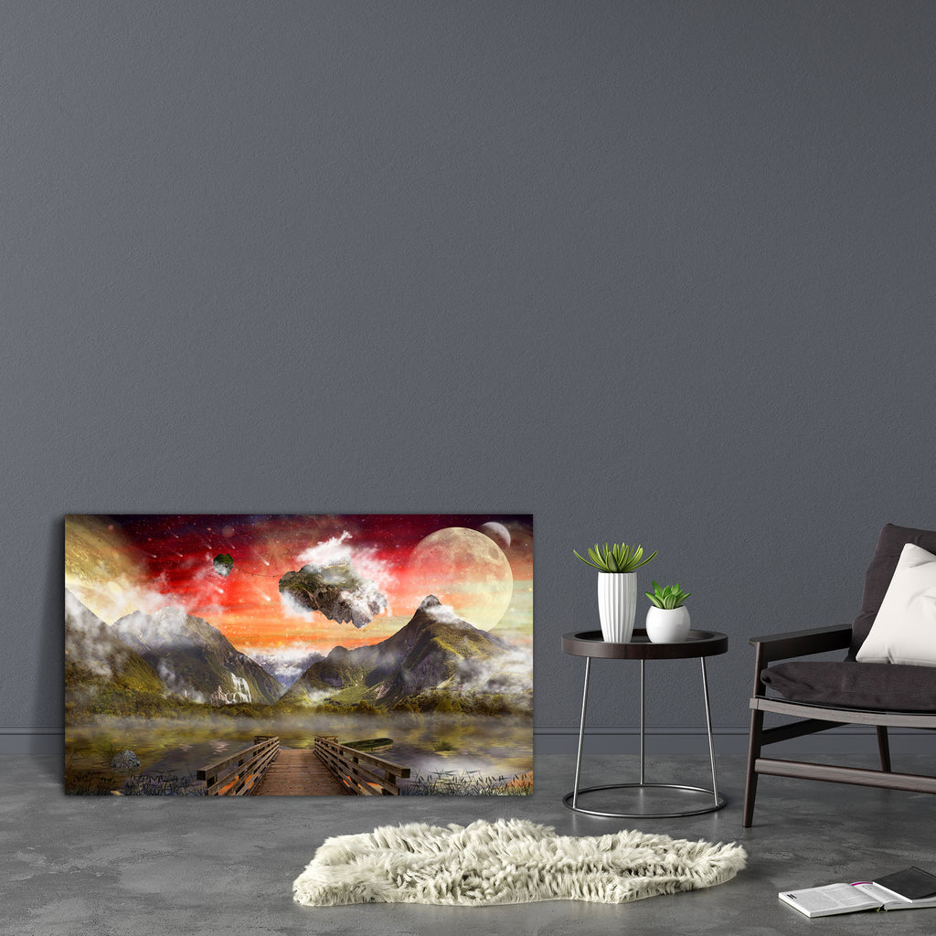 Fantasy Land Canvas Painting Synthetic Frame-Paintings MDF Framing-AFF_FR-IC 5004124 IC 5004124, Art and Paintings, Astronomy, Boats, Cosmology, Digital, Digital Art, Fantasy, Graphic, Landscapes, Mountains, Nature, Nautical, Scenic, Space, Stars, land, canvas, painting, synthetic, frame, world, landscape, background, dreamland, art, beautiful, boat, cosmos, deck, dream, environment, forest, gorgeous, lake, lifeless, loneliness, majestic, meditation, moon, mountain, nice, pier, planet, reflection, scene, sc