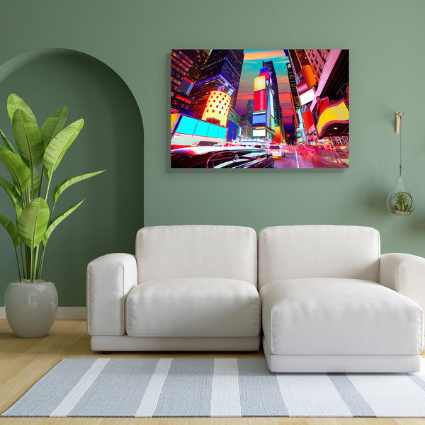 Times Square in Manhattan, New York, USA D2 Canvas Painting Synthetic Frame-Paintings MDF Framing-AFF_FR-IC 5004144 IC 5004144, American, Architecture, Automobiles, Business, Cities, City Views, Landmarks, Landscapes, Modern Art, Places, Scenic, Skylines, Sunsets, Transportation, Travel, Urban, Vehicles, times, square, in, manhattan, new, york, usa, d2, canvas, painting, for, bedroom, living, room, engineered, wood, frame, time, city, ny, night, america, buildings, cityscape, downtown, famous, financial, il