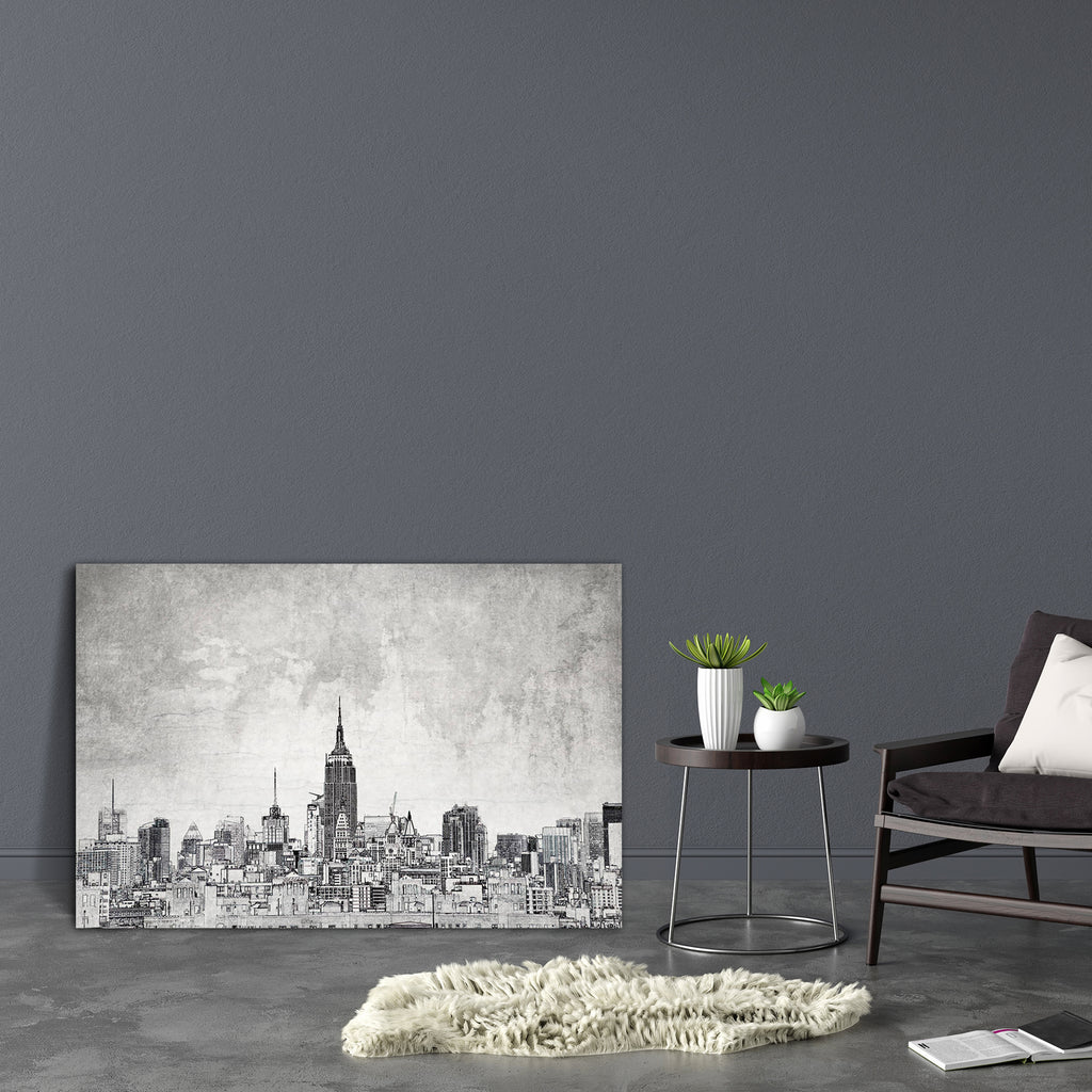 Skyline Canvas Painting Synthetic Frame-Paintings MDF Framing-AFF_FR-IC 5004147 IC 5004147, American, Cities, City Views, Landscapes, Scenic, Signs, Signs and Symbols, Sketches, Skylines, skyline, canvas, painting, synthetic, frame, sketch, grunge, city, draw, sky, line, america, artistic, background, crack, design, effect, landscape, new, york, skyscraper, spoiled, usa, wall, artzfolio, wall decor for living room, wall frames for living room, frames for living room, wall art, canvas painting, wall frame, s