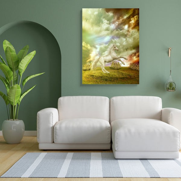 White Horse In The Field Canvas Painting Synthetic Frame-Paintings MDF Framing-AFF_FR-IC 5004157 IC 5004157, Art and Paintings, Baby, Birds, Black and White, Botanical, Children, Digital, Digital Art, Fantasy, Floral, Flowers, Graphic, Kids, Landscapes, Nature, Scenic, Stars, White, horse, in, the, field, canvas, painting, for, bedroom, living, room, engineered, wood, frame, amazing, art, backdrops, background, beautiful, branch, cloud, clouds, dream, dreams, dreamy, exploration, fae, fairy, fairytale, fant