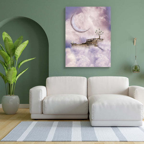 Boat & Candle In The Sky Canvas Painting Synthetic Frame-Paintings MDF Framing-AFF_FR-IC 5004160 IC 5004160, Art and Paintings, Baby, Birds, Boats, Children, Digital, Digital Art, Fantasy, Graphic, Kids, Landscapes, Marble and Stone, Nature, Nautical, Scenic, Stars, boat, candle, in, the, sky, canvas, painting, for, bedroom, living, room, engineered, wood, frame, amazing, art, backdrops, background, beautiful, cloud, clouds, dream, dreams, dreamy, exploration, fae, fairy, fairytale, landscape, lighting, mag