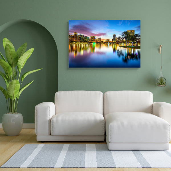 Downtown City Skyline Eola Lake, Florida USA D1 Canvas Painting Synthetic Frame-Paintings MDF Framing-AFF_FR-IC 5004187 IC 5004187, American, Architecture, Cities, City Views, Landscapes, Scenic, Skylines, Sunsets, downtown, city, skyline, eola, lake, florida, usa, d1, canvas, painting, for, bedroom, living, room, engineered, wood, frame, orlando, america, buildings, cityscape, dusk, fl, palm, trees, palms, park, reflection, scene, scenery, sun, sunset, town, twilight, united, states, us, view, water, artzf