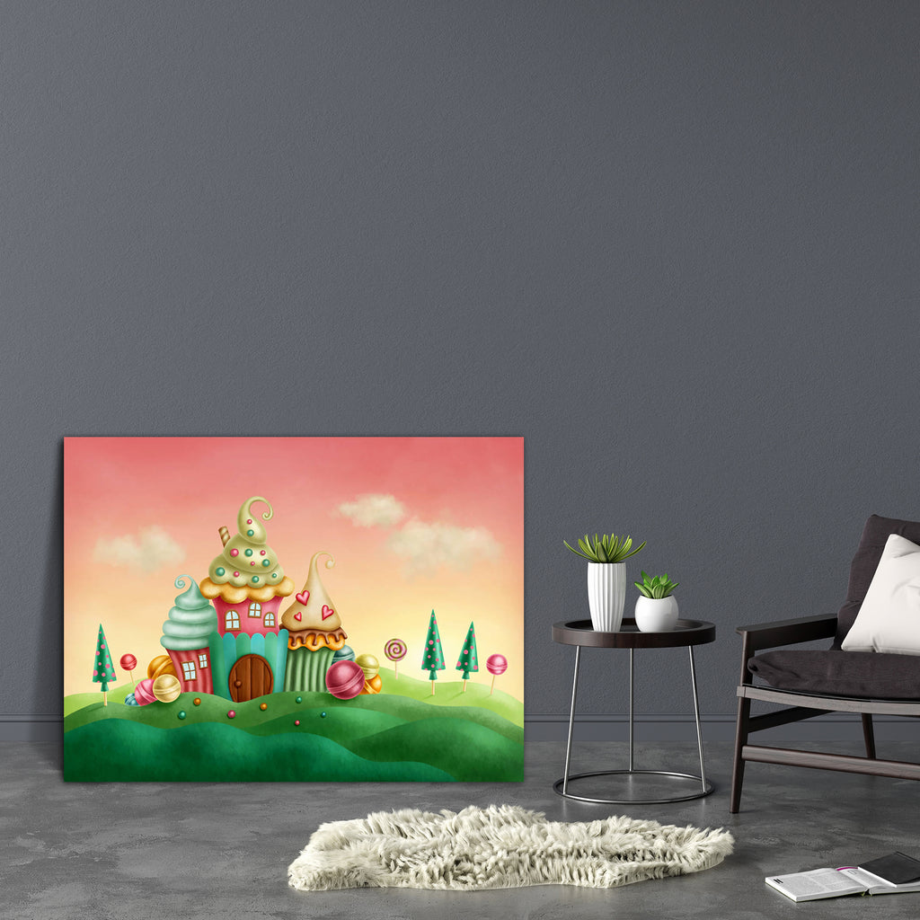 Fantasy House Canvas Painting Synthetic Frame-Paintings MDF Framing-AFF_FR-IC 5004189 IC 5004189, Birthday, Cuisine, Fantasy, Food, Food and Beverage, Food and Drink, Holidays, Illustrations, Landscapes, Nature, Scenic, Signs and Symbols, Symbols, house, canvas, painting, synthetic, frame, candy, castle, fairy, land, cupcakes, tale, princess, cupcake, candies, fairytale, world, tales, bonbon, bright, building, cake, child, childhood, colorful, cup, delicious, door, dream, fun, green, happiness, holiday, hom