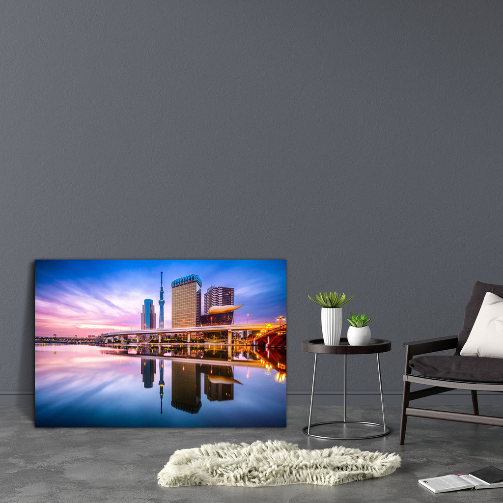 Tokyo Japan Skyline On The Sumida River Canvas Painting Synthetic Frame-Paintings MDF Framing-AFF_FR-IC 5004200 IC 5004200, Architecture, Asian, Automobiles, Cities, City Views, Japanese, Landmarks, Landscapes, Modern Art, Places, Scenic, Skylines, Sunrises, Transportation, Travel, Vehicles, tokyo, japan, skyline, on, the, sumida, river, canvas, painting, synthetic, frame, modern, sky, tree, city, asia, attraction, buildings, cityscape, dawn, day, destination, downtown, dusk, famous, futuristic, landmark, m