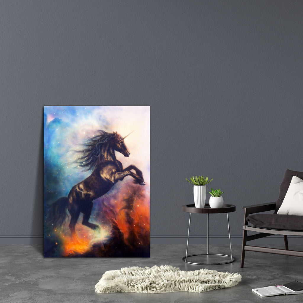 Black Unicorn Dancing In Space Canvas Painting Synthetic Frame-Paintings MDF Framing-AFF_FR-IC 5004207 IC 5004207, Art and Paintings, Black, Black and White, Illustrations, Paintings, Space, Stars, unicorn, dancing, in, canvas, painting, synthetic, frame, horse, horses, airbrush, art, artist, artwork, color, colorful, cosmic, glitter, hooves, horn, illustration, mane, medium, multicolored, mystic, mystical, noble, oil, picture, shining, sparkle, stallion, starlight, starry, tail, universe, wild, artzfolio, 