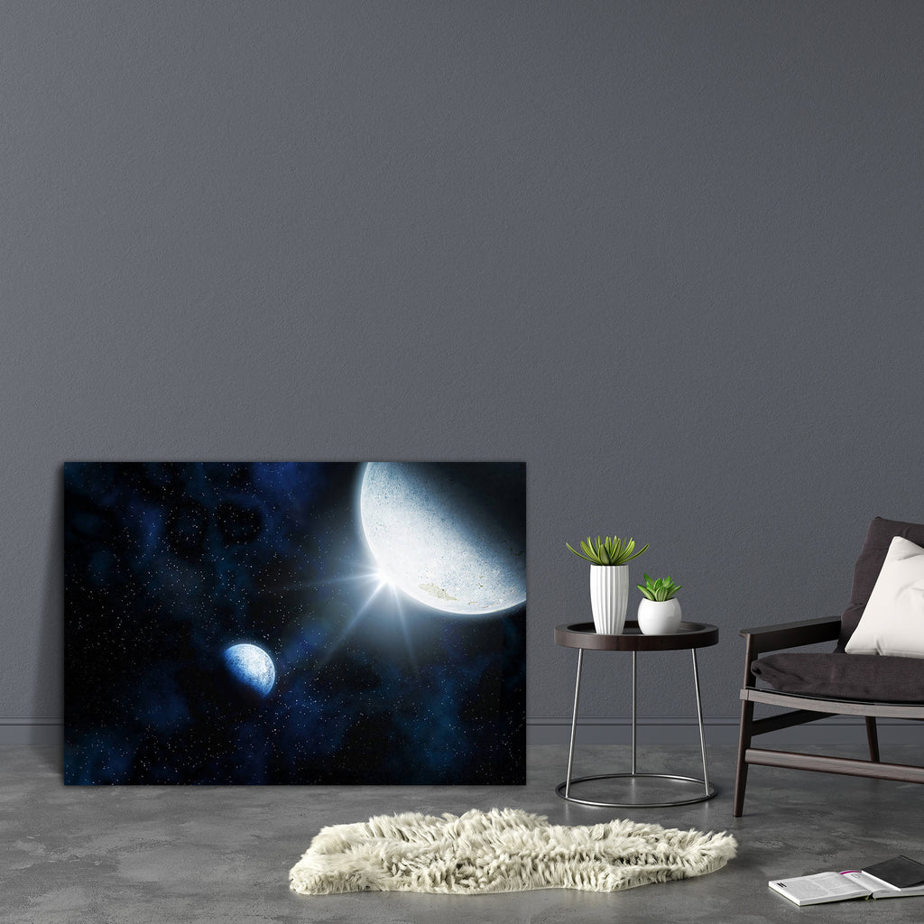 Space Sky With Fictional Planets Canvas Painting Synthetic Frame-Paintings MDF Framing-AFF_FR-IC 5004212 IC 5004212, Abstract Expressionism, Abstracts, Astronomy, Cosmology, Illustrations, Landscapes, Scenic, Science Fiction, Semi Abstract, Space, Stars, Surrealism, sky, with, fictional, planets, canvas, painting, synthetic, frame, abstract, background, clouds, earth, galaxy, illustration, landscape, moon, nasa, nebula, render, science, fiction, starry, surreal, artzfolio, wall decor for living room, wall f