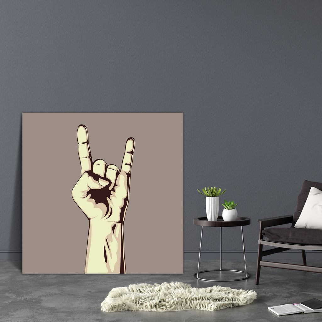 Hand In Rock Sign Canvas Painting Synthetic Frame-Paintings MDF Framing-AFF_FR-IC 5004220 IC 5004220, Art and Paintings, Culture, Ethnic, Icons, Illustrations, Modern Art, Music, Music and Dance, Music and Musical Instruments, People, Retro, Signs, Signs and Symbols, Symbols, Traditional, Tribal, Vintage, World Culture, Metallic, hand, in, rock, sign, canvas, painting, synthetic, frame, n, roll, and, rocker, star, arm, art, background, banner, concept, concert, creative, design, finger, flat, gesture, grung