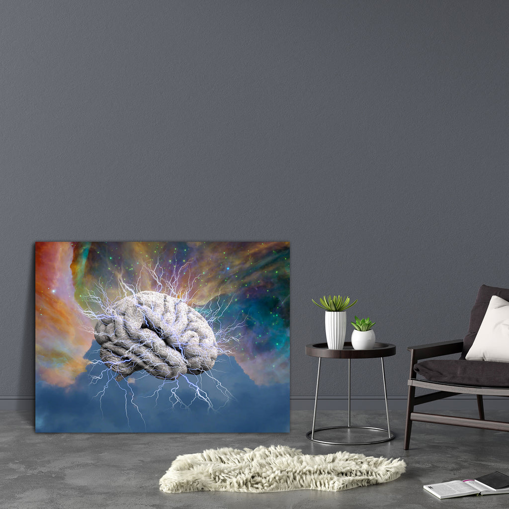 Electric Mind Canvas Painting Synthetic Frame-Paintings MDF Framing-AFF_FR-IC 5004230 IC 5004230, Abstract Expressionism, Abstracts, Astronomy, Cities, City Views, Cosmology, Fantasy, Illustrations, Memories, Science Fiction, Semi Abstract, Signs, Signs and Symbols, Space, Stars, Surrealism, electric, mind, canvas, painting, synthetic, frame, brain, consciousness, perception, abstract, awareness, backdrop, background, bizarre, color, colorful, concentration, concept, cosmic, cosmos, creation, creativity, de