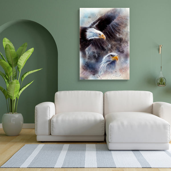 Airbrush Artwork Of Two Eagles Canvas Painting Synthetic Frame-Paintings MDF Framing-AFF_FR-IC 5004278 IC 5004278, Abstract Expressionism, Abstracts, American, Animals, Art and Paintings, Birds, Black, Black and White, Drawing, Illustrations, Paintings, Semi Abstract, airbrush, artwork, of, two, eagles, canvas, painting, for, bedroom, living, room, engineered, wood, frame, abstract, airbrushing, amazing, animal, art, artist, beaks, beautiful, beauty, big, blurry, brave, color, colorful, concentrated, detail