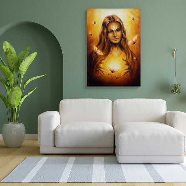 Spring Fairy Goddess Canvas Painting Synthetic Frame-Paintings MDF Framing-AFF_FR-IC 5004285 IC 5004285, Art and Paintings, Botanical, Fantasy, Floral, Flowers, Illustrations, Inspirational, Motivation, Motivational, Nature, Paintings, Religion, Religious, Scenic, Seasons, Spiritual, spring, fairy, goddess, canvas, painting, for, bedroom, living, room, engineered, wood, frame, oil, art, artist, artwork, background, blonde, color, colorful, creative, dream, dreamy, earth, energy, fable, tale, female, feminin