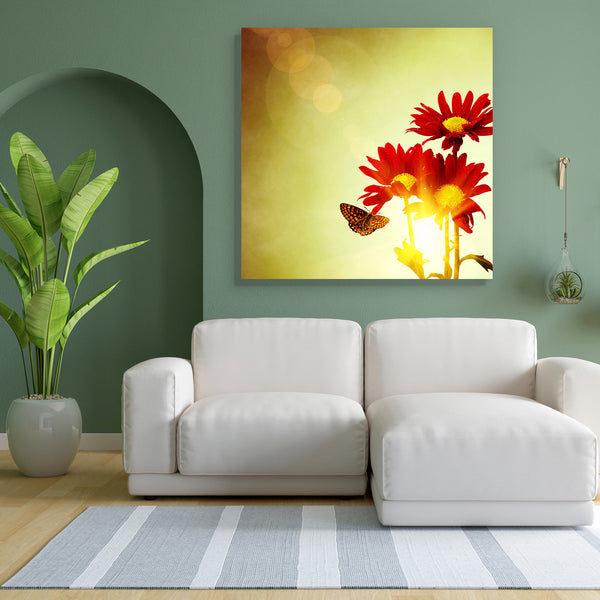 Red Flowers & Butterfly Canvas Painting Synthetic Frame-Paintings MDF Framing-AFF_FR-IC 5004304 IC 5004304, Botanical, Floral, Flowers, Landscapes, Nature, Rural, Scenic, Seasons, Signs, Signs and Symbols, Space, Sunrises, Sunsets, red, butterfly, canvas, painting, for, bedroom, living, room, engineered, wood, frame, background, beautiful, beauty, bloom, blossom, blue, bright, color, colorful, copy, day, design, detail, empty, flower, fresh, garden, green, group, grow, landscape, leaf, light, macro, natural