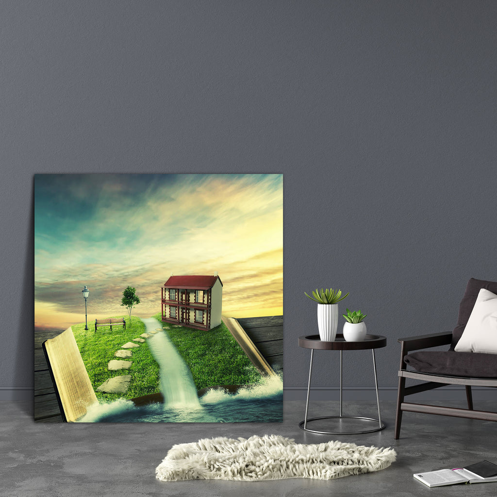 Magic Book With Family Home, Covered With Grass Canvas Painting Synthetic Frame-Paintings MDF Framing-AFF_FR-IC 5004306 IC 5004306, Automobiles, Books, Calligraphy, Education, Family, Fantasy, Futurism, Illustrations, Nature, Scenic, Schools, Transportation, Travel, Universities, Vehicles, magic, book, with, home, covered, grass, canvas, painting, synthetic, frame, life, building, choice, clouds, countryside, dream, dreamland, eden, estate, fairytale, future, garden, green, happiness, heaven, house, househo